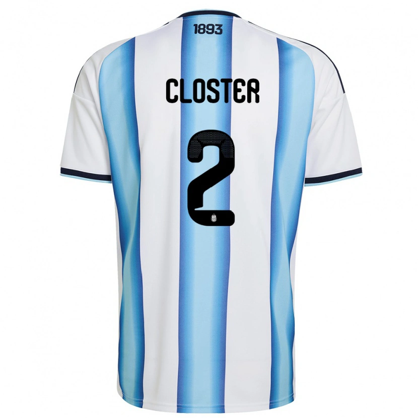 Danxen Pánské Argentina Fernando Closter #2 Bílá Nebeská Modrá Námořnická Domů Hráčské Dresy 26-28 Dres