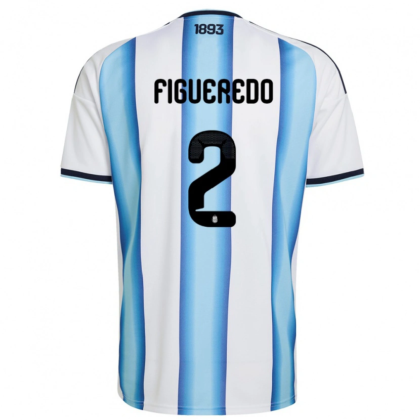 Danxen Pánské Argentina Leandro Figueredo #2 Bílá Nebeská Modrá Námořnická Domů Hráčské Dresy 26-28 Dres