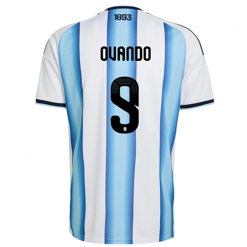 Danxen Pánské Argentina Lautaro Ovando #9 Bílá Nebeská Modrá Námořnická Domů Hráčské Dresy 26-28 Dres