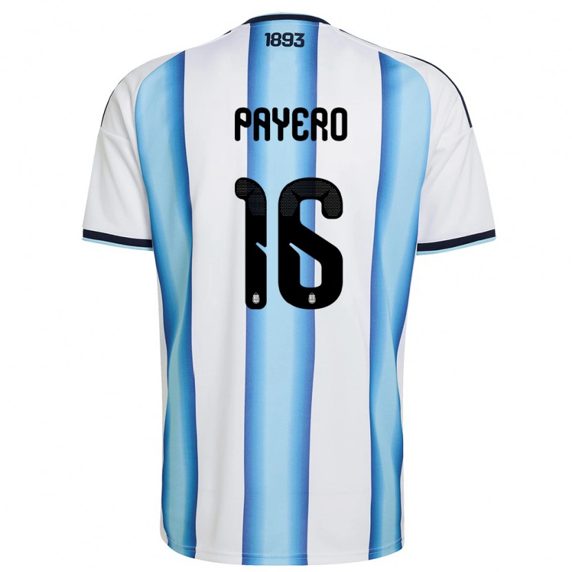 Danxen Pánské Argentina Martin Payero #16 Bílá Nebeská Modrá Námořnická Domů Hráčské Dresy 26-28 Dres