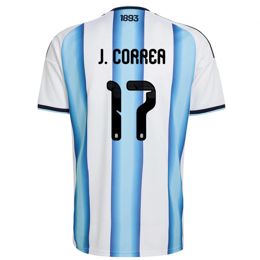 Danxen Pánské Argentina Joaquin Correa #17 Bílá Nebeská Modrá Námořnická Domů Hráčské Dresy 26-28 Dres
