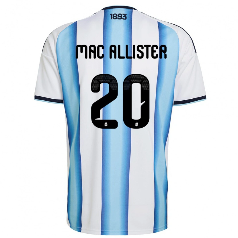 Danxen Pánské Argentina Alexis Mac Allister #20 Bílá Nebeská Modrá Námořnická Domů Hráčské Dresy 26-28 Dres