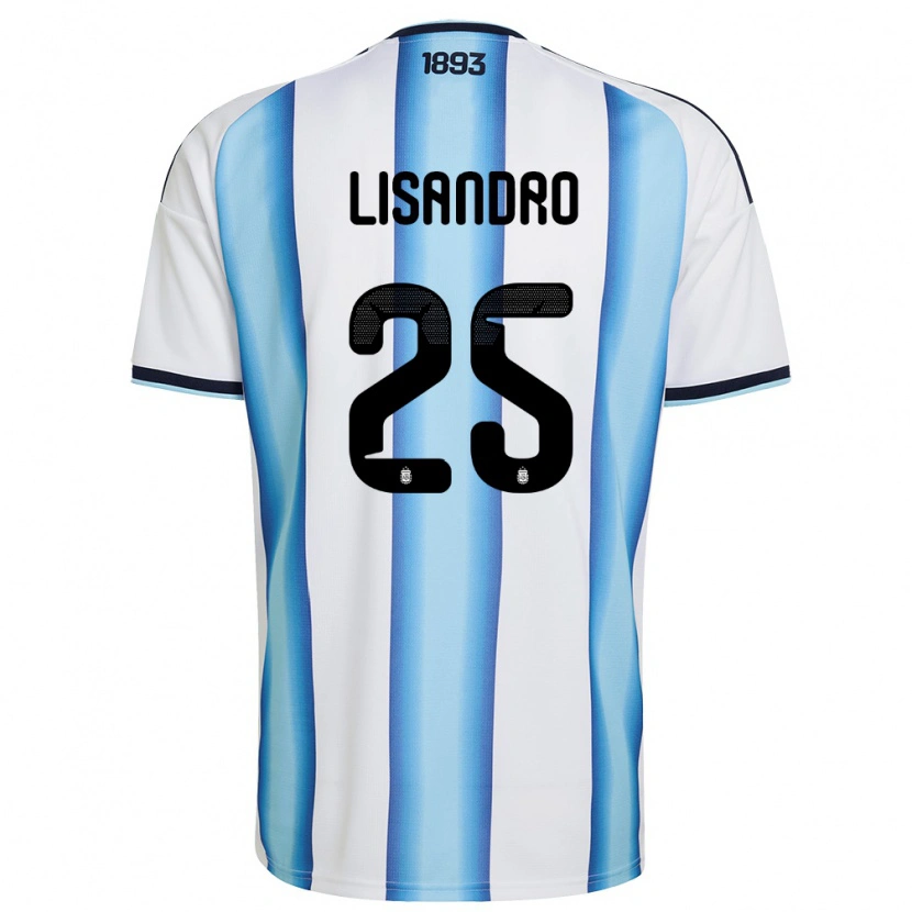 Danxen Pánské Argentina Lisandro Martinez #25 Bílá Nebeská Modrá Námořnická Domů Hráčské Dresy 26-28 Dres