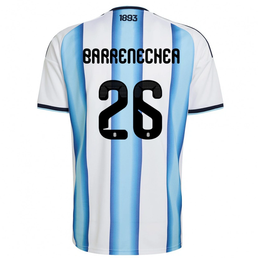 Danxen Pánské Argentina Enzo Barrenechea #26 Bílá Nebeská Modrá Námořnická Domů Hráčské Dresy 26-28 Dres