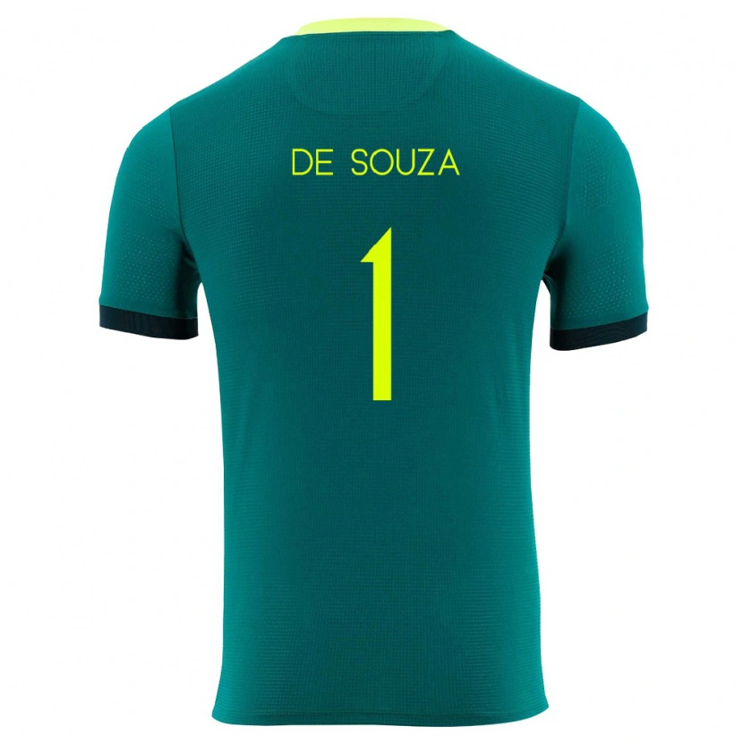 Danxen Pánské Bolívie Victor De Souza #1 Zelená Žlutá Černá Domů Hráčské Dresy 26-28 Dres