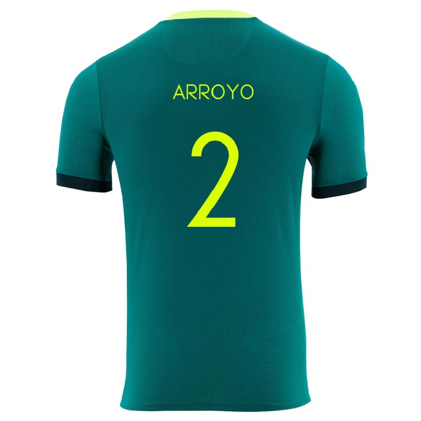 Danxen Pánské Bolívie Diego Arroyo #2 Zelená Žlutá Černá Domů Hráčské Dresy 26-28 Dres