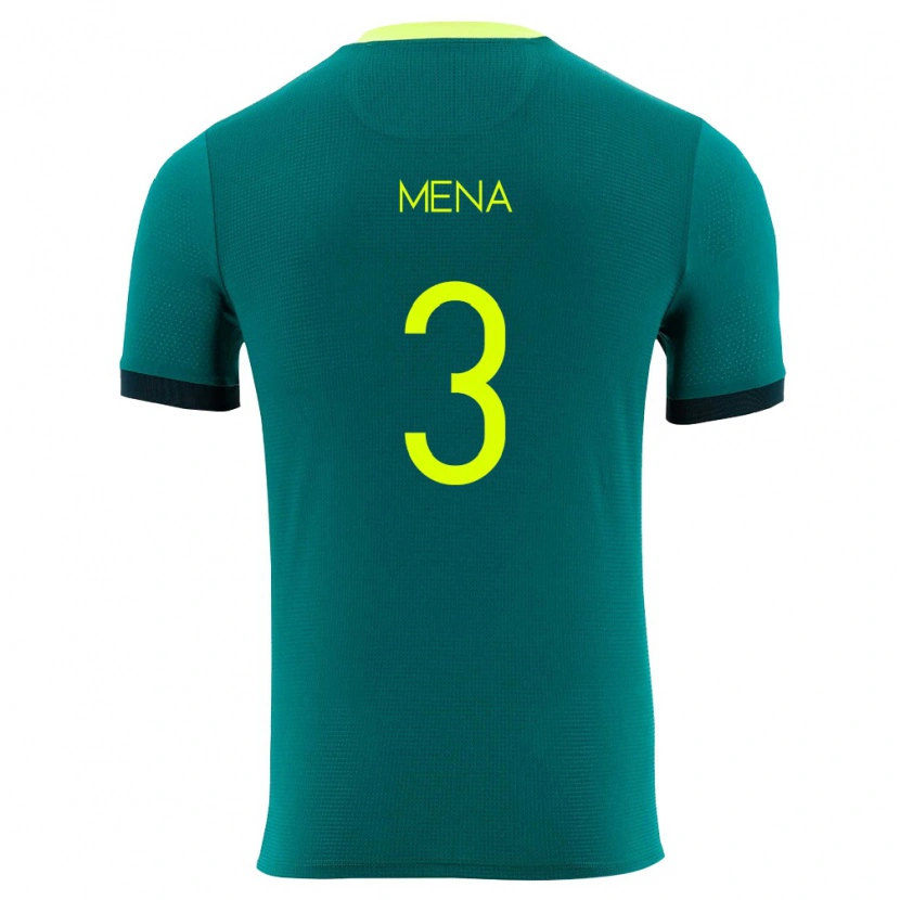 Danxen Pánské Bolívie Fernando Mena #3 Zelená Žlutá Černá Domů Hráčské Dresy 26-28 Dres