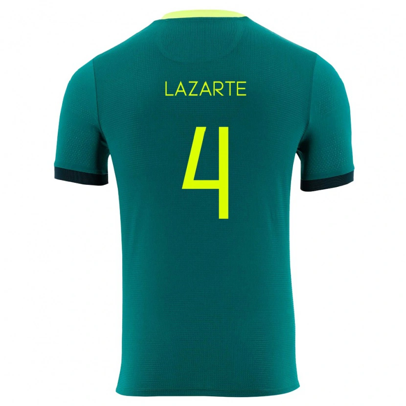Danxen Pánské Bolívie Julio Lazarte #4 Zelená Žlutá Černá Domů Hráčské Dresy 26-28 Dres