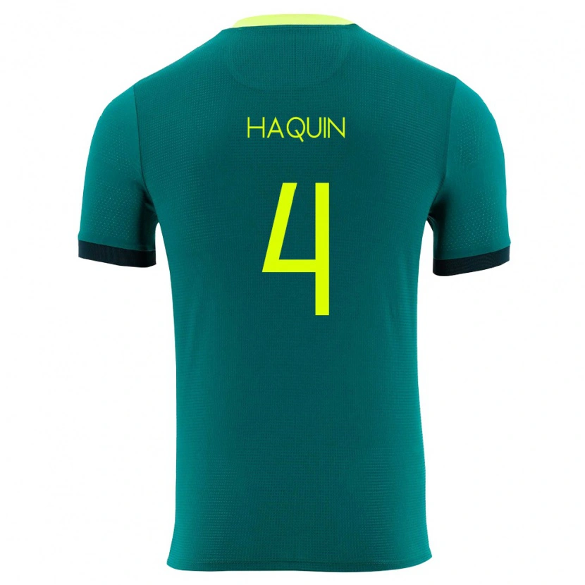 Danxen Pánské Bolívie Luis Haquín #4 Zelená Žlutá Černá Domů Hráčské Dresy 26-28 Dres