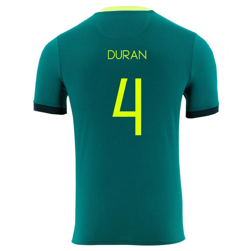 Danxen Pánské Bolívie Denilson Durán #4 Zelená Žlutá Černá Domů Hráčské Dresy 26-28 Dres