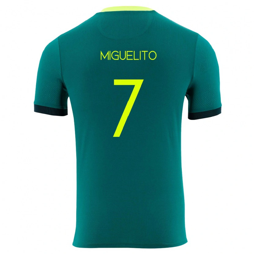 Danxen Pánské Bolívie Miguelito #7 Zelená Žlutá Černá Domů Hráčské Dresy 26-28 Dres