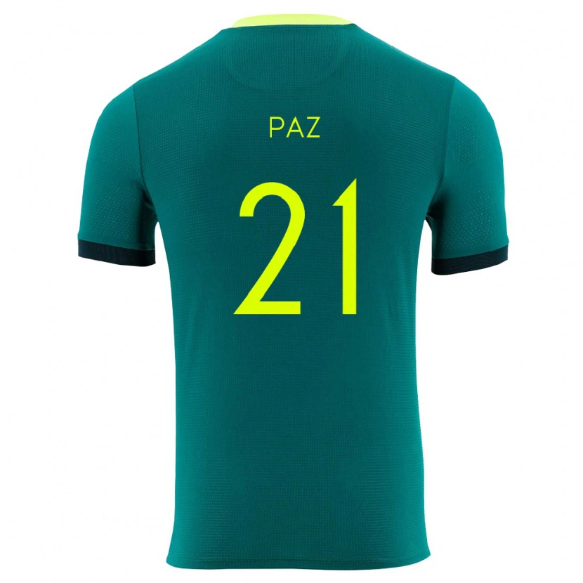 Danxen Pánské Bolívie Luis Paz #21 Zelená Žlutá Černá Domů Hráčské Dresy 26-28 Dres