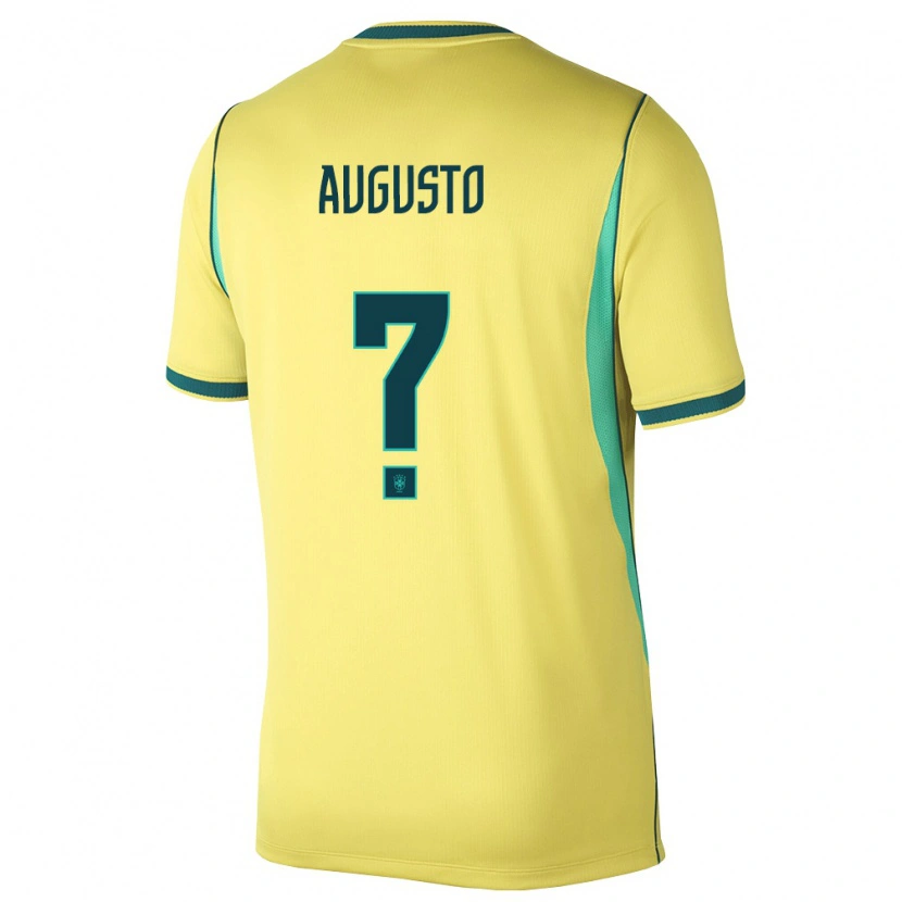 Danxen Pánské Brazílie Ryan Augusto #0 Žlutá Zelená Domů Hráčské Dresy 26-28 Dres