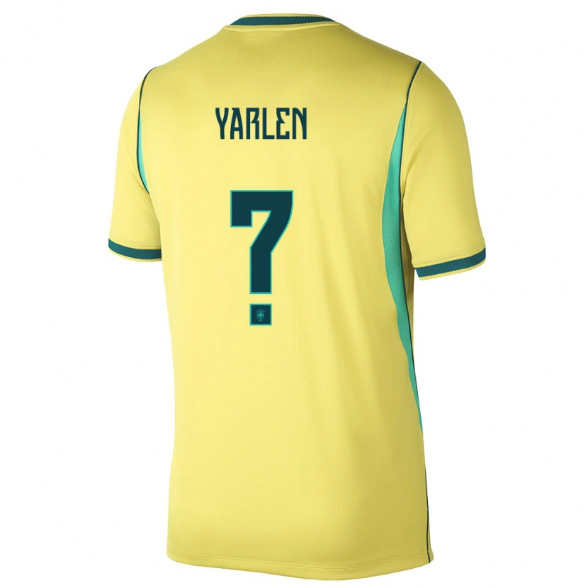 Danxen Pánské Brazílie Yarlen #0 Žlutá Zelená Domů Hráčské Dresy 26-28 Dres