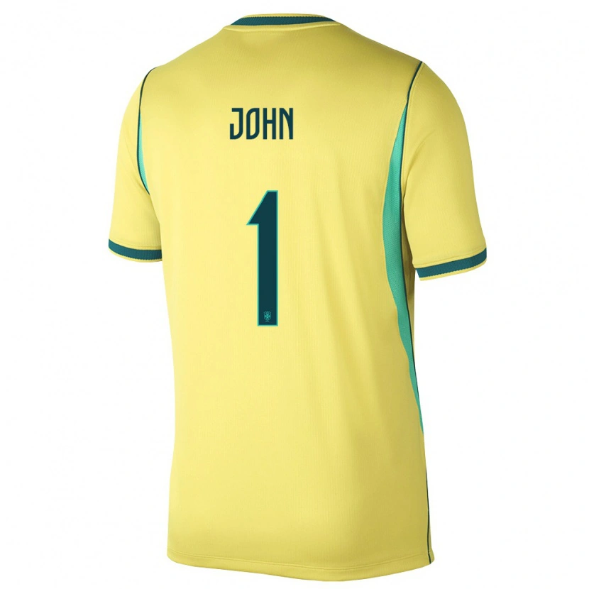 Danxen Pánské Brazílie John Victor #1 Žlutá Zelená Domů Hráčské Dresy 26-28 Dres