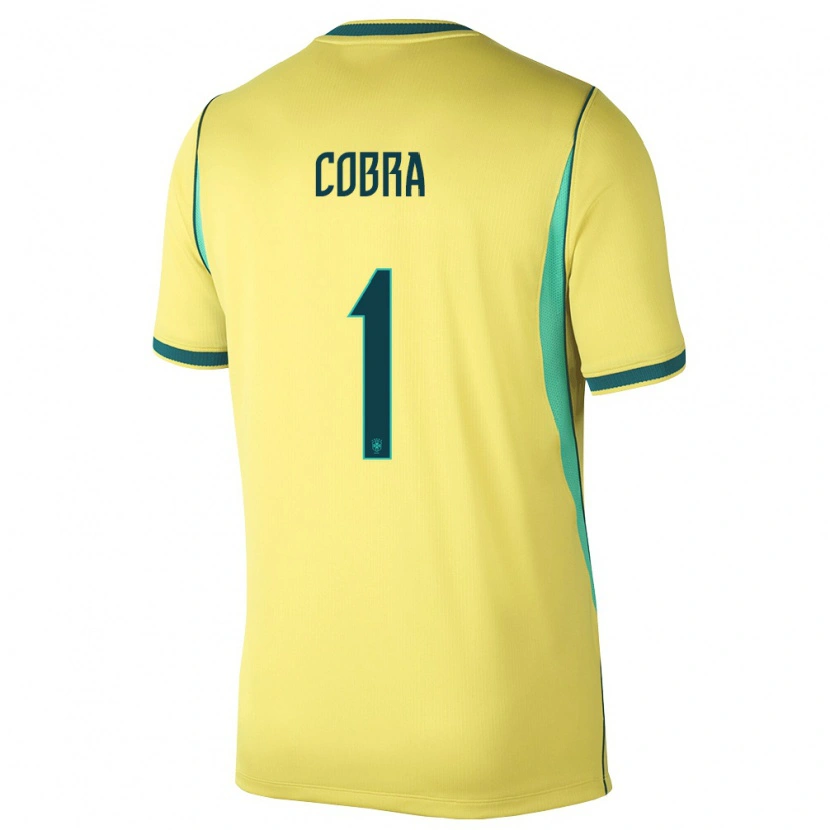 Danxen Pánské Brazílie Pedro Cobra #1 Žlutá Zelená Domů Hráčské Dresy 26-28 Dres