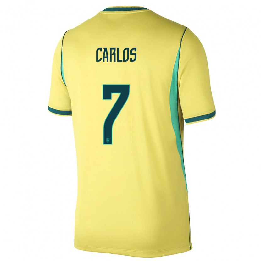 Danxen Pánské Brazílie Jean Carlos #7 Žlutá Zelená Domů Hráčské Dresy 26-28 Dres