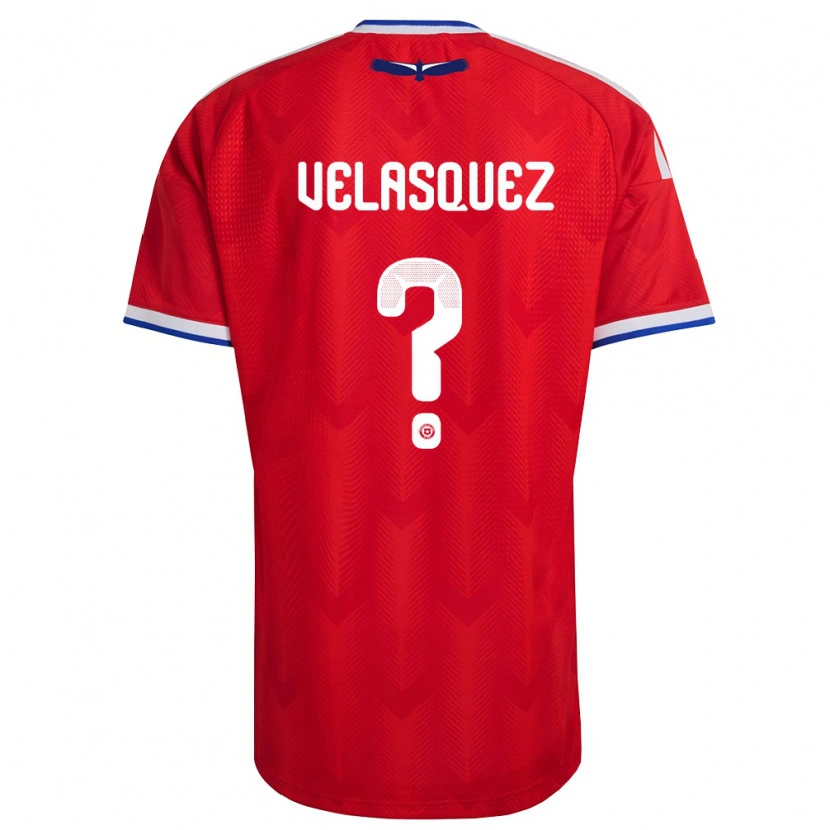 Danxen Pánské Chile Milovan Velásquez #0 Červená Bílá Modrá Domů Hráčské Dresy 26-28 Dres