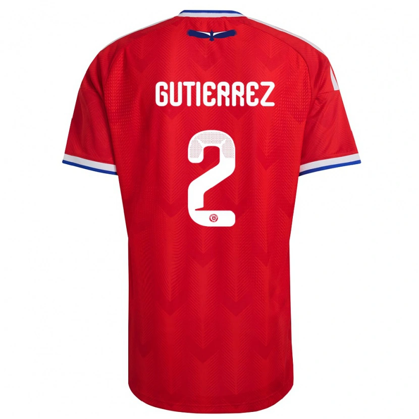 Danxen Pánské Chile Joaquín Gutiérrez #2 Červená Bílá Modrá Domů Hráčské Dresy 26-28 Dres