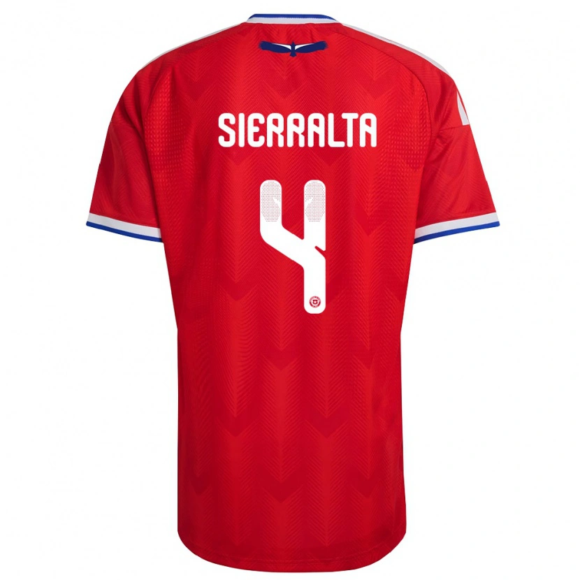 Danxen Pánské Chile Francisco Sierralta #4 Červená Bílá Modrá Domů Hráčské Dresy 26-28 Dres
