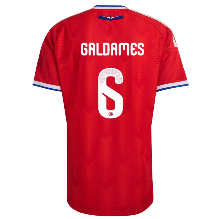 Danxen Pánské Chile Thomas Galdames #6 Červená Bílá Modrá Domů Hráčské Dresy 26-28 Dres