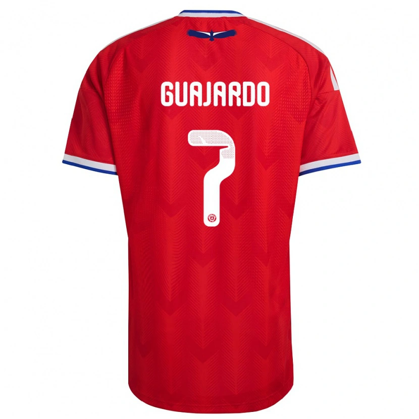 Danxen Pánské Chile Paolo Guajardo #7 Červená Bílá Modrá Domů Hráčské Dresy 26-28 Dres