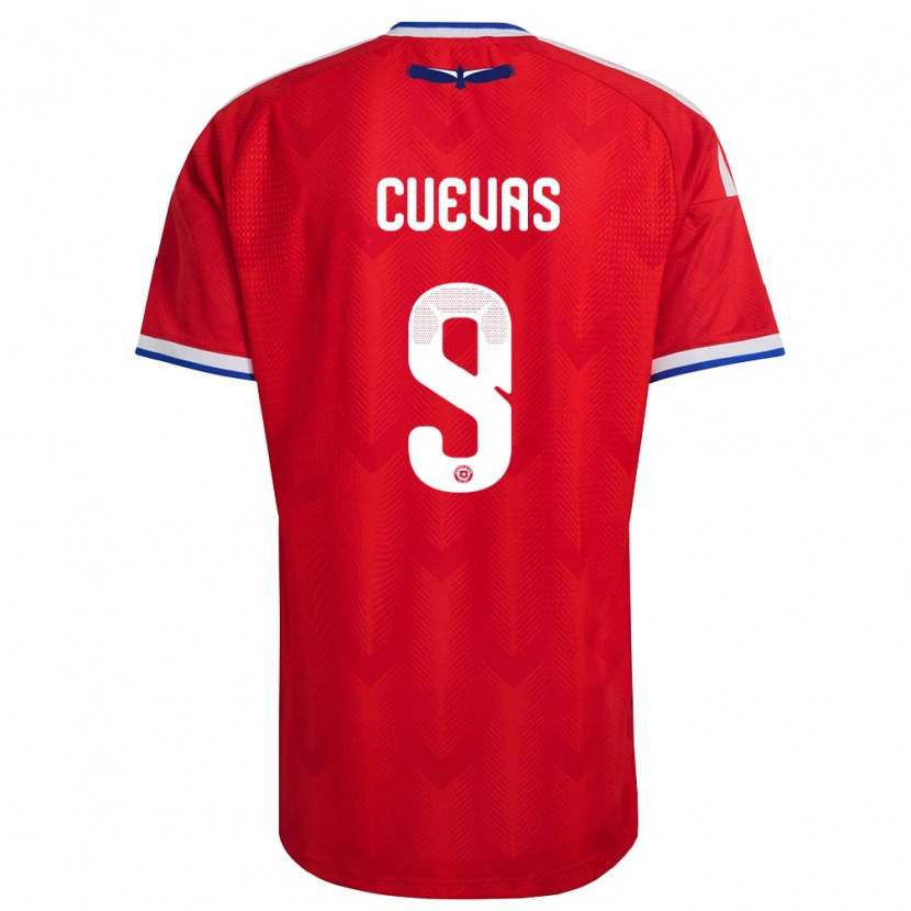 Danxen Pánské Chile Yastin Cuevas #9 Červená Bílá Modrá Domů Hráčské Dresy 26-28 Dres