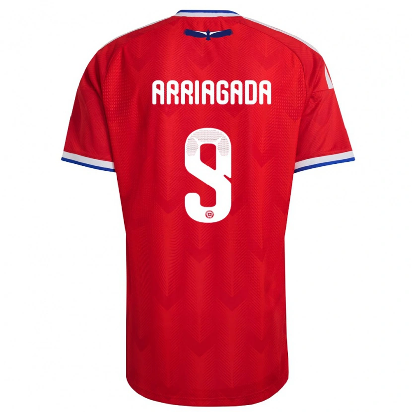 Danxen Pánské Chile Luciano Arriagada #9 Červená Bílá Modrá Domů Hráčské Dresy 26-28 Dres