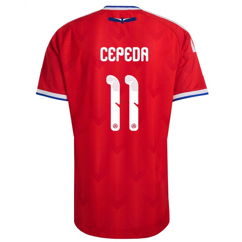 Danxen Pánské Chile Lucas Cepeda #11 Červená Bílá Modrá Domů Hráčské Dresy 26-28 Dres