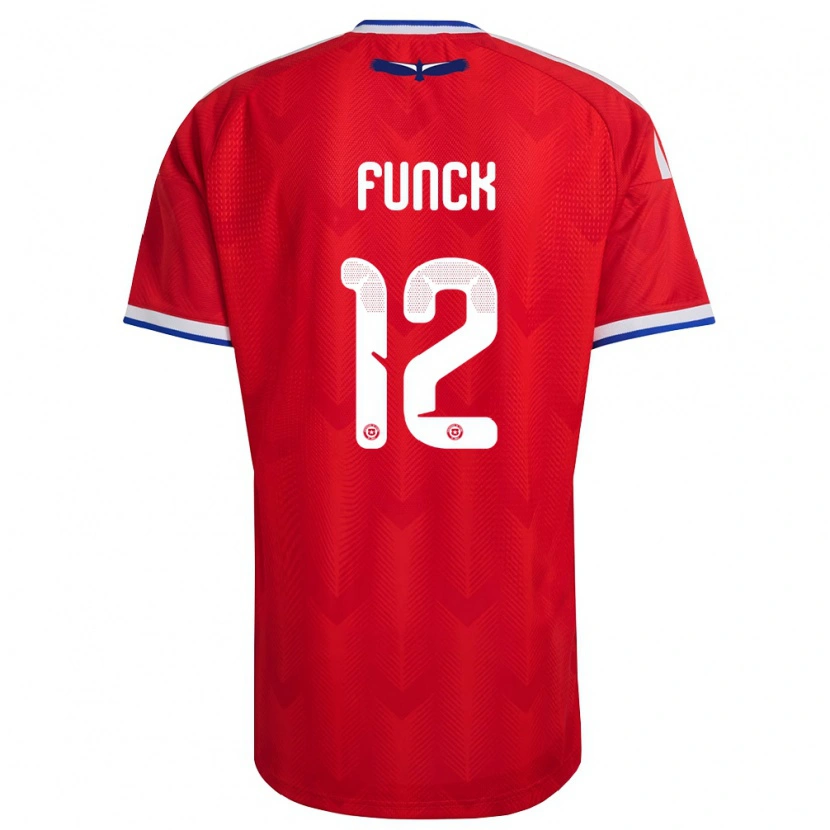 Danxen Pánské Chile Martina Funck #12 Červená Bílá Modrá Domů Hráčské Dresy 26-28 Dres