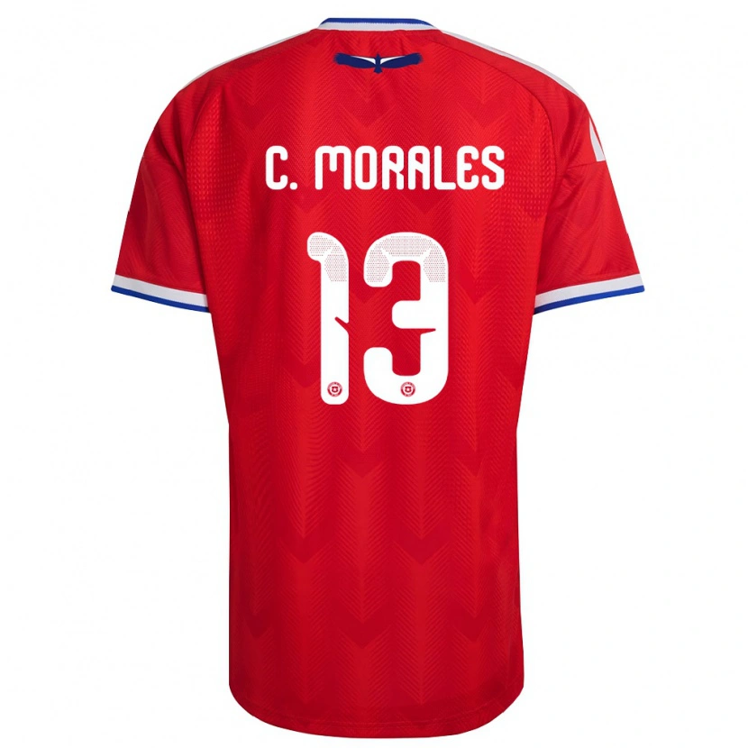 Danxen Pánské Chile Cristián Morales #13 Červená Bílá Modrá Domů Hráčské Dresy 26-28 Dres