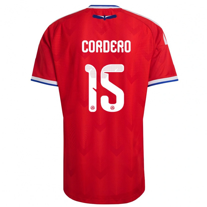 Danxen Pánské Chile Renato Cordero #15 Červená Bílá Modrá Domů Hráčské Dresy 26-28 Dres
