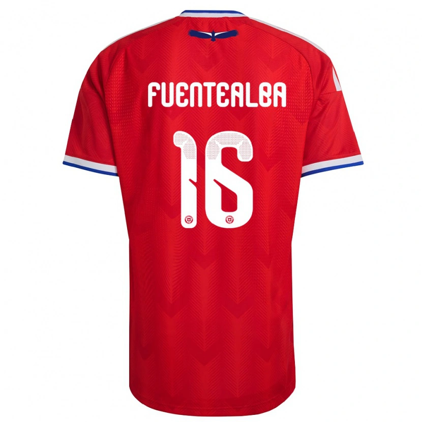 Danxen Pánské Chile Jeison Fuentealba #16 Červená Bílá Modrá Domů Hráčské Dresy 26-28 Dres