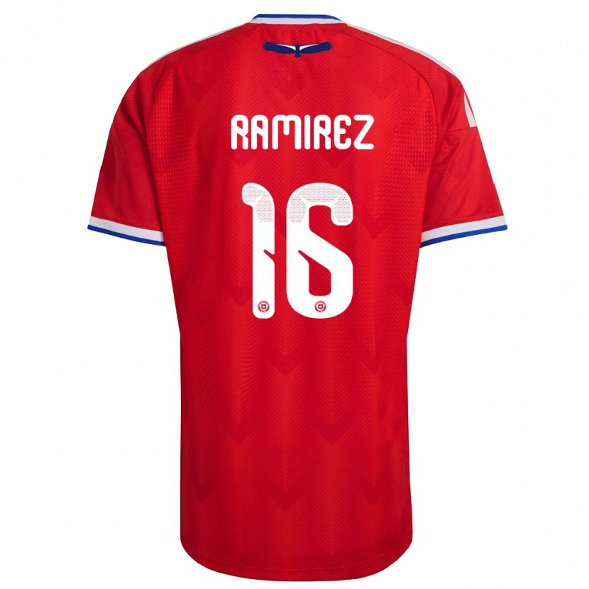 Danxen Pánské Chile Vicente Ramírez #16 Červená Bílá Modrá Domů Hráčské Dresy 26-28 Dres