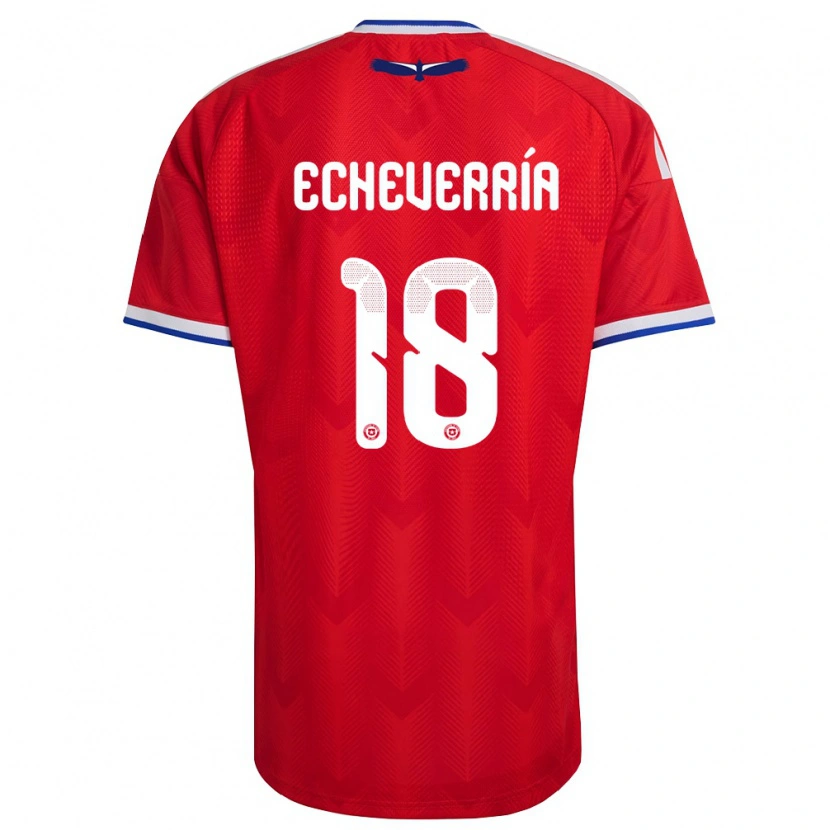 Danxen Pánské Chile Rodrigo Echeverría #18 Červená Bílá Modrá Domů Hráčské Dresy 26-28 Dres