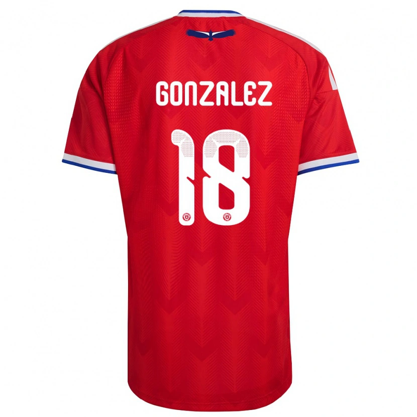 Danxen Pánské Chile Bryan González #18 Červená Bílá Modrá Domů Hráčské Dresy 26-28 Dres