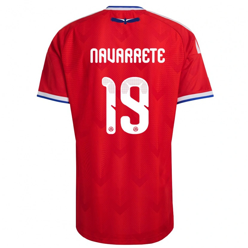 Danxen Pánské Chile Valentina Navarrete #19 Červená Bílá Modrá Domů Hráčské Dresy 26-28 Dres