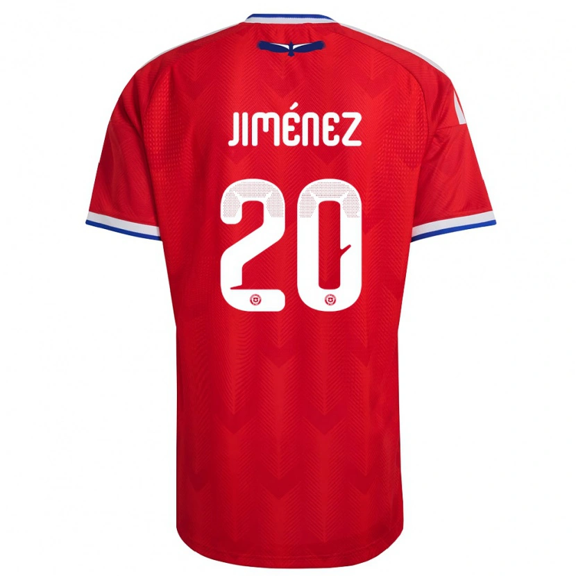 Danxen Pánské Chile Martín Jiménez #20 Červená Bílá Modrá Domů Hráčské Dresy 26-28 Dres