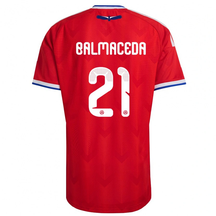 Danxen Pánské Chile Rosario Balmaceda #21 Červená Bílá Modrá Domů Hráčské Dresy 26-28 Dres