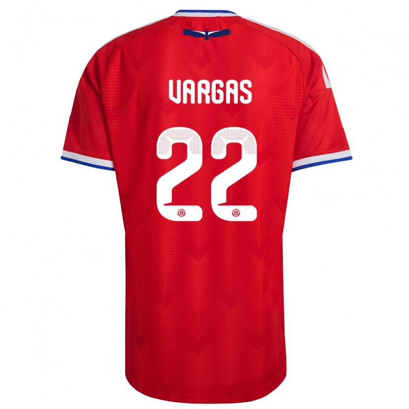 Danxen Pánské Chile Diego Vargas #22 Červená Bílá Modrá Domů Hráčské Dresy 26-28 Dres