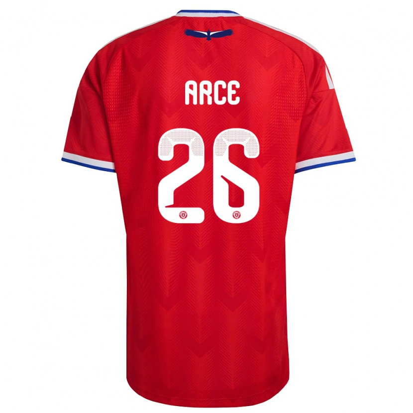 Danxen Pánské Chile Agustín Arce #26 Červená Bílá Modrá Domů Hráčské Dresy 26-28 Dres