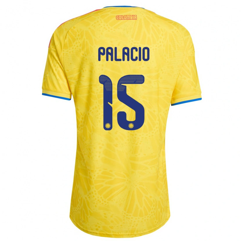 Danxen Pánské Kolumbie Nelson Palacio #15 Žlutá Modrá Červená Domů Hráčské Dresy 26-28 Dres