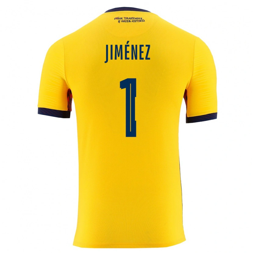 Danxen Pánské Ekvádor Tony Jimenez #1 Žlutá Námořnická Domů Hráčské Dresy 26-28 Dres