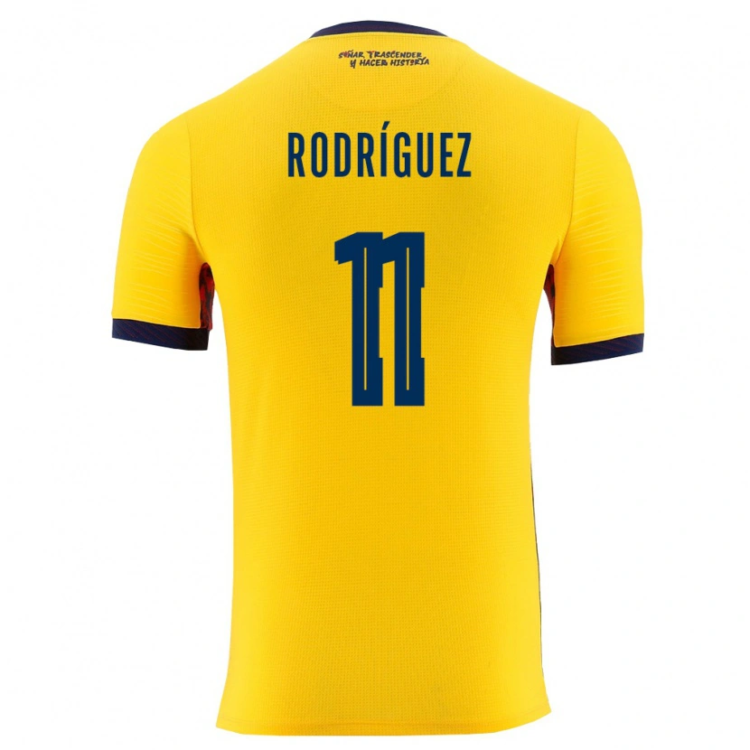Danxen Pánské Ekvádor Kevin Rodríguez #11 Žlutá Námořnická Domů Hráčské Dresy 26-28 Dres