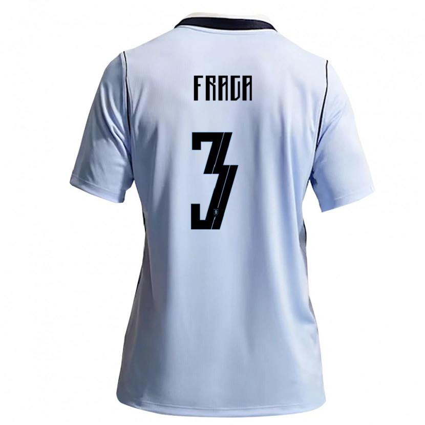 Danxen Pánské Uruguay Luca Fraga #3 Nebeská Modrá Bílá Domů Hráčské Dresy 26-28 Dres