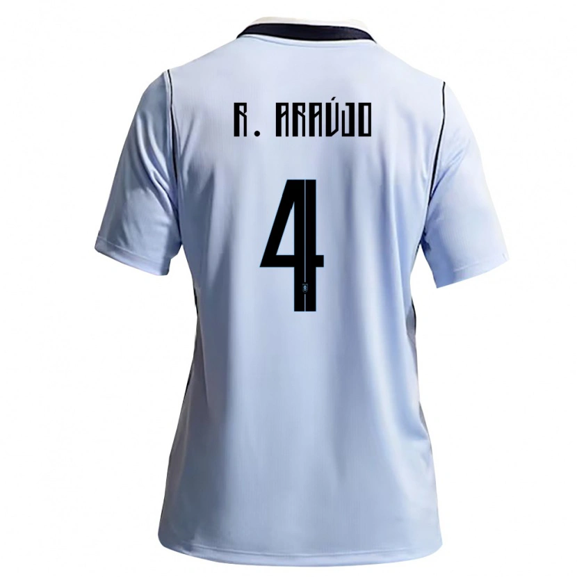 Danxen Pánské Uruguay Ronald Araujo #4 Nebeská Modrá Bílá Domů Hráčské Dresy 26-28 Dres