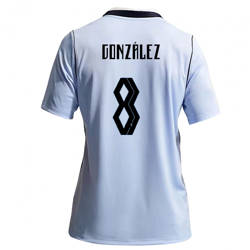 Danxen Pánské Uruguay Luciano Gonzalez #8 Nebeská Modrá Bílá Domů Hráčské Dresy 26-28 Dres