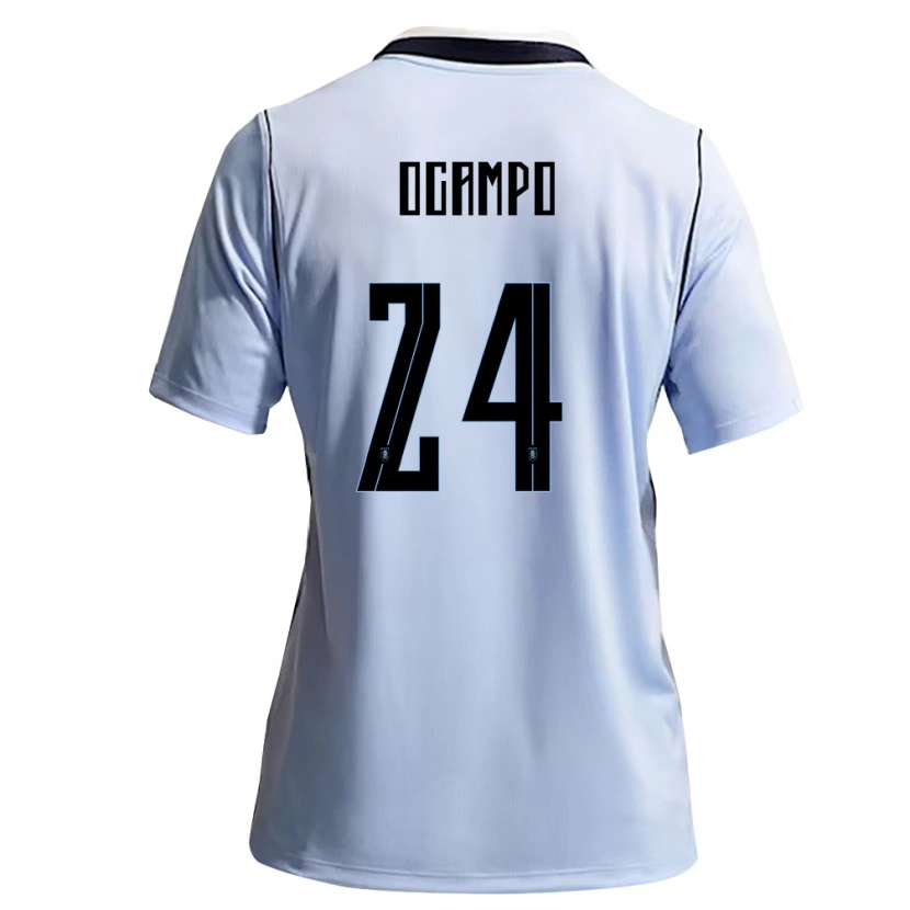 Danxen Pánské Uruguay Brian Ocampo #24 Nebeská Modrá Bílá Domů Hráčské Dresy 26-28 Dres