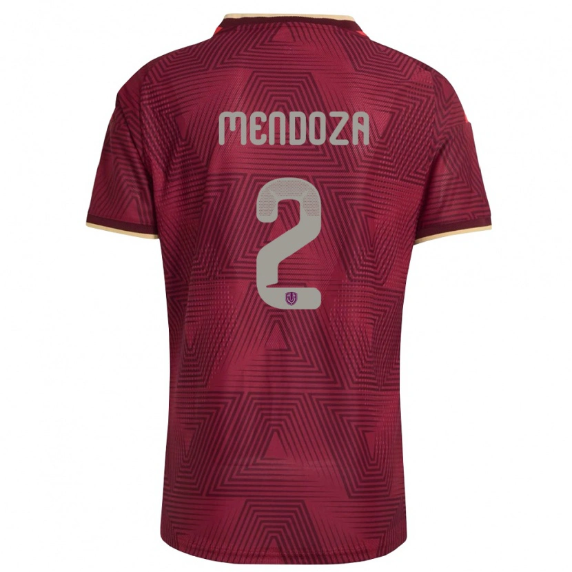 Danxen Pánské Venezuela Rafanny Mendoza #2 Vínová Zlatá Žlutá Domů Hráčské Dresy 26-28 Dres
