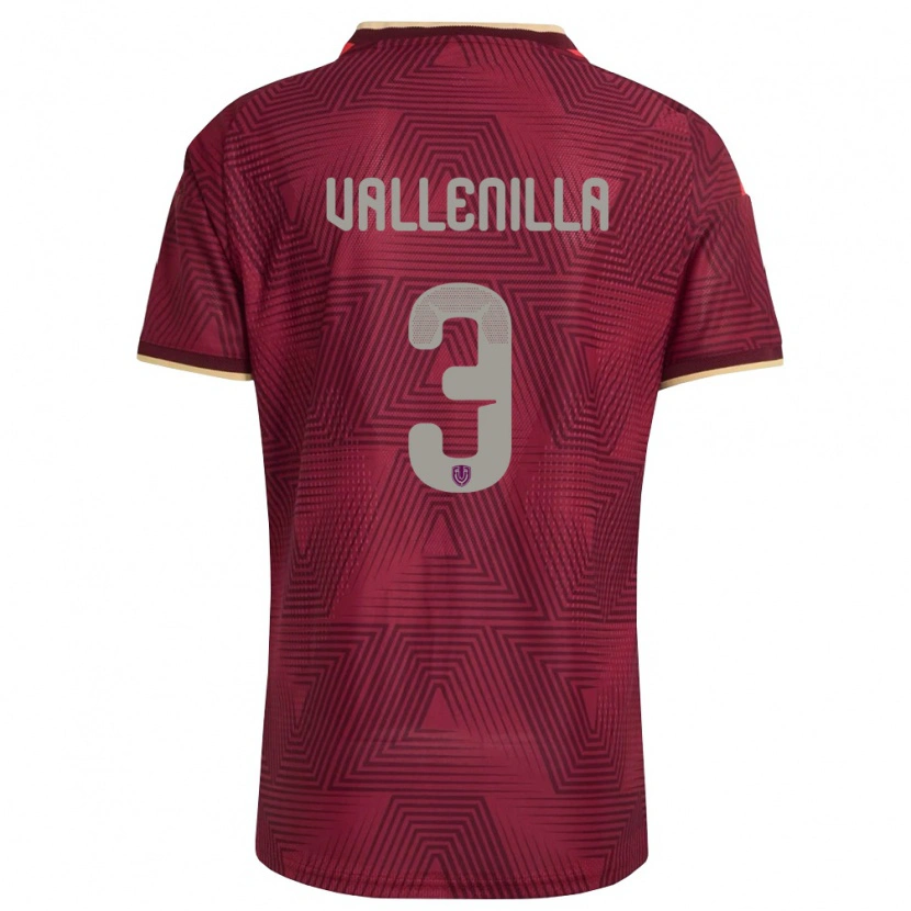 Danxen Pánské Venezuela Wilmer Vallenilla #3 Vínová Zlatá Žlutá Domů Hráčské Dresy 26-28 Dres